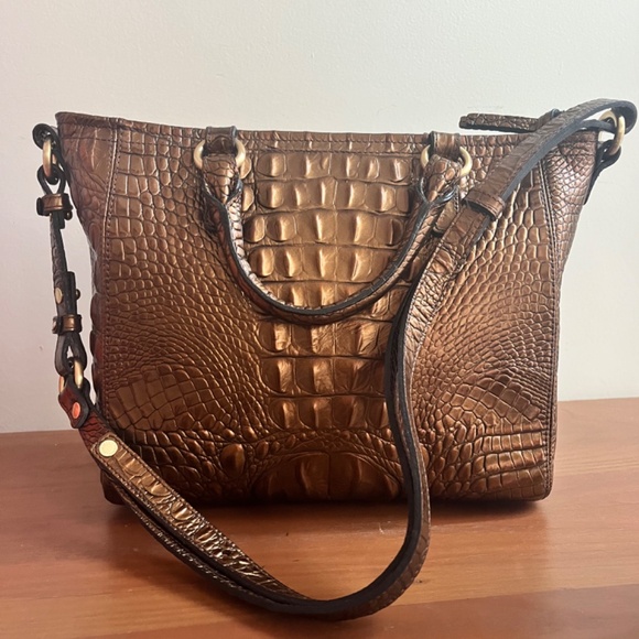 Vintage Brown Leather Brahmin Handbag with Crossbody - Picture 3 of 4